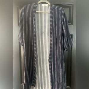 Carly Jean Navy and White Striped kimono